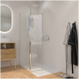 Mampara de ducha ZEN fijo + abatible 95 cm  ( 60 fijo + 35  abatible ) CROMO BRILLO