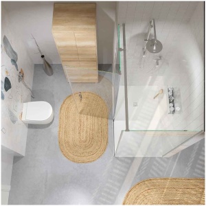 Fijo de ducha ZEN 70 cm + Fijo-abatible ZEN 50 cm +70 cm  haciendo L con brazos seguridad CROMO BRILLO