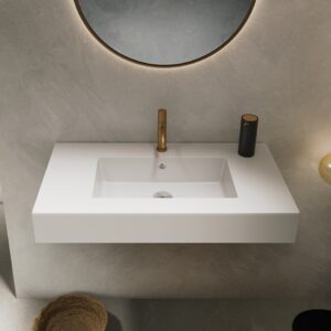 Lavabo SOLID SURFACE Aria 80x43x12 blanco