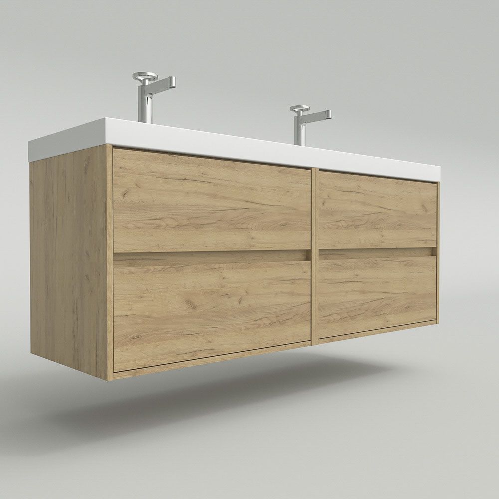 -	PLATO DE DUCHA: dimensiones 80x160 // COLOR RAL 240- 70 10 (Eye Blue) -	LAVABO LIDO DOBLE SENO: dimensiones 130x40 // COLOR RAL 240- 70 10 (Eye Blue) -	MUEBLE 4 CAJONES SUSPENDIDO (sin patas), con uñero sin tirador: dimensiones  130x40 // COLOR ROBLE CLARO
