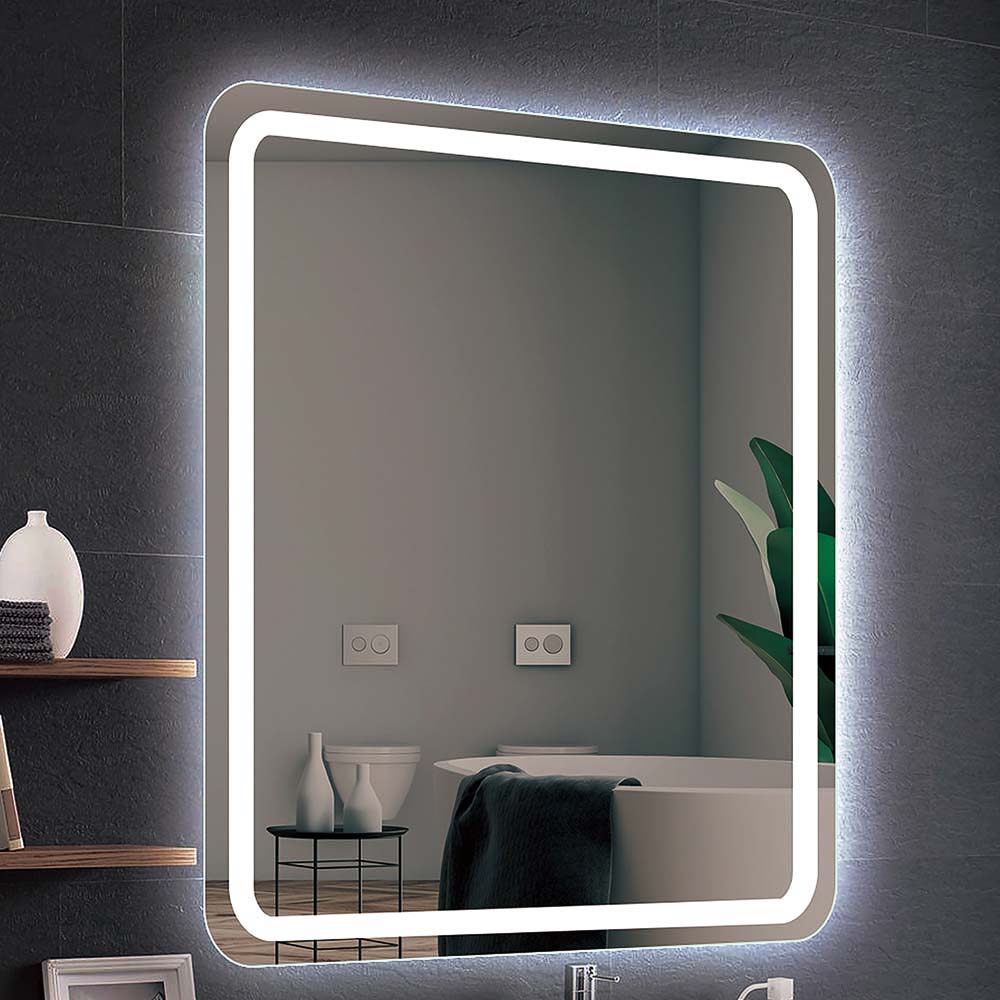 Espejo de baño CAROLA 90 cm ancho x 80 cm alto LUZ FRIA touch on/off