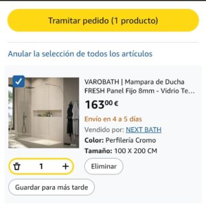 Mampara de ducha FRESH fijo 100 cm CROMO BRILLO