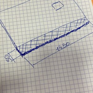 Tira plato de ducha 145x50 según plano HIDRAULICO NAVONA