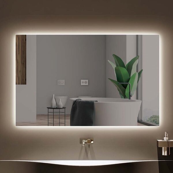 Espejo de baño ANGELO 80 cm alto x 100 cm largo luz 4000K  Antivaho con touch - Sensor infra rojo on/off