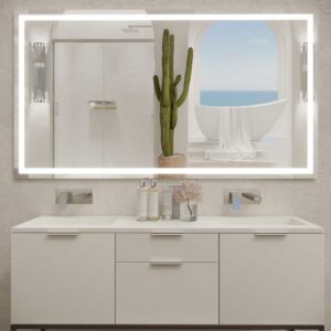 Espejo NERINA 160 cm ancho x 100 cm alto luz fria antivaho - espejo aumento Leds