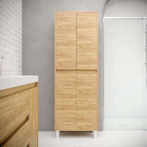 Columna auxiliar CARMEN 195 cm x 55 cm x 30 cm con patas  BLANCO BRILLO