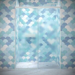 Mampara de ducha BASIC frontal 1 fijo - 1 puerta corredera 126 cm  altura 210 cm BLANCO MATE