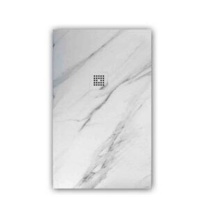 Plato de ducha STONE 3D  208 cm x 124 cm CALACATTA - Panel de pared 3 mm CALACATTA  233 cm x70 cm -  Panel de pared 3 mm CALACATTA  233 cm x 125 cm