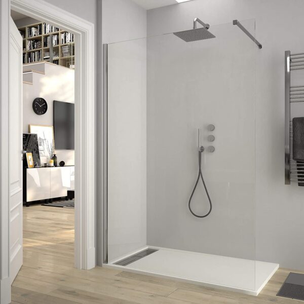 Plato de ducha ONE 90x165 blanco roto 9001 - Plato de ducha ONE  140x80 blanco roto 9001 ( 2 uds ) - Plato de ducha ONE 80x196 blanco roto 9001 -  Fijo de ducha ZEN 110 cm cromo  - Mampara de ducha BASIC frontal 1 fijo - 1 puerta corredera 137 cm serigrafia - Mampara de ducha BASIC frontal 1 fijo - 1 puerta corredera 138 cm - Mampara de ducha BASIC frontal 1 fijo - 1 puerta corredera  160 cm
