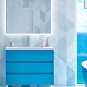 Mueble de baño CARMEN 80 cm 3 cajones violeta perlado RAL 4011 - Lavabo blanco  ( pago 50% )