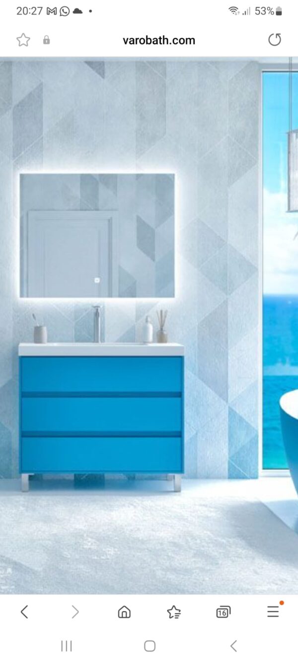 Mueble de baño CARMEN 80 cm 3 cajones violeta perlado RAL 4011 - Lavabo blanco  ( pago 50% )