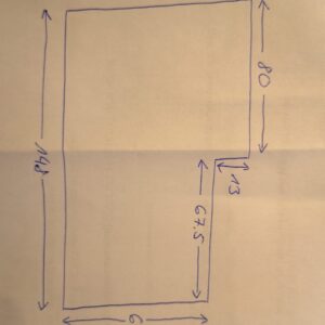 Plato de ducha CLOE 80 cm x  148 cm según plano Ral 6034