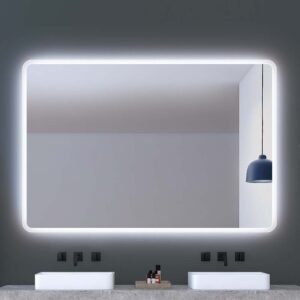 Mueble de baño EVO  110 cm 4 cajones PERLADO con patas acero inox - Lavabo blanco 110 cm - Espejo CARLOTA 110 cm