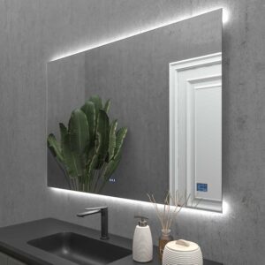 Espejo de baño TORONTO  90 cm ancho x  70 cm alto  TRILED - Bluetooth - Anti vaho