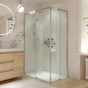 Puerta mampara de ducha FLARE con serigrafia DARO