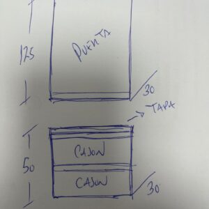 Mueble FUSE  para calentador medidas interiores ( 125x53x30 ) con cajonera inferior 2 cajones 50 cm alto   BLANCO MATE