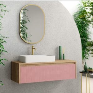 Espejo eliptico 50x90 luz trasera canto oro
