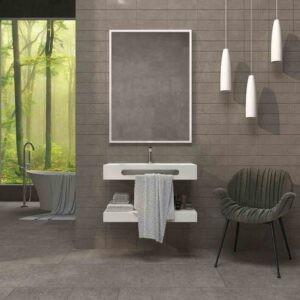 Lavabo LIDO  con toallero 91cm x44,5 cm faldón 12 cm sin agujero griferia BLANCO - Estante  71,7x69 cm x 37 cm faldón 12 cm   BLANCO