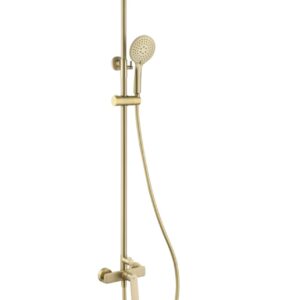 Espejo ELIPTICO luz trasera  50x90  canto oro -  Columna de ducha GLORY oro