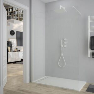 Mampara de ducha FRESH fijo  60 cm vidrio 8 mm BLANCO MATE