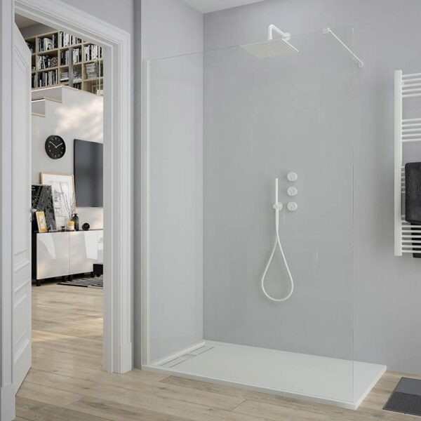 Mampara de ducha FRESH fijo  60 cm vidrio 8 mm BLANCO MATE