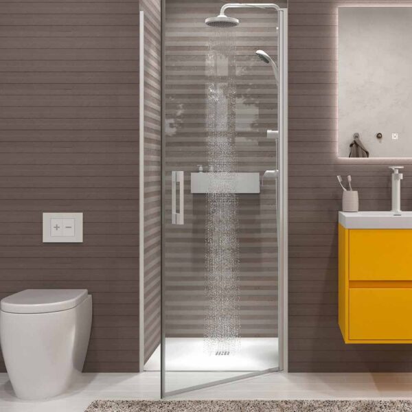 Mampara ducha OPEN 1 fijo abatible 70 cm BLANCO MATE