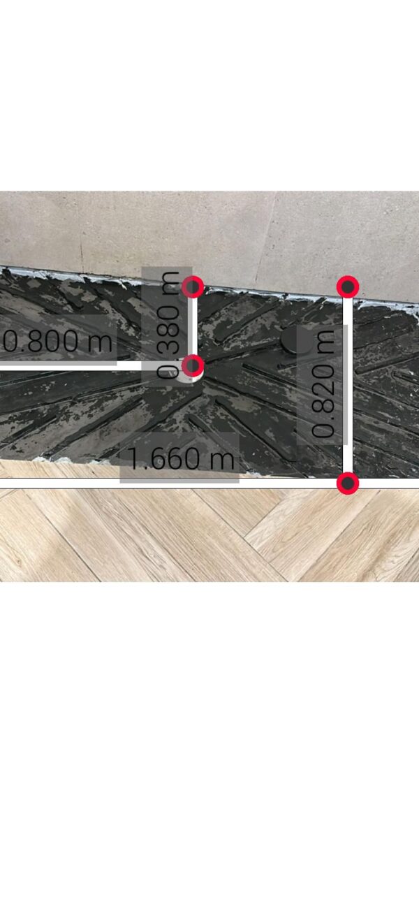 Plato de ducha ONE  166 cm x 82 cm valvula según plano  NEGRO