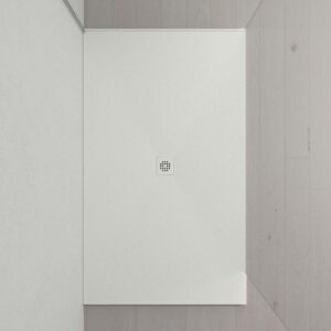 Mampara de ducha LUCE frontal 1 fijo - 1puerta corredera 205 cm AZUL TURQUESA  -  Plato de ducha XXL  207 cm x 90 cm BLANCO