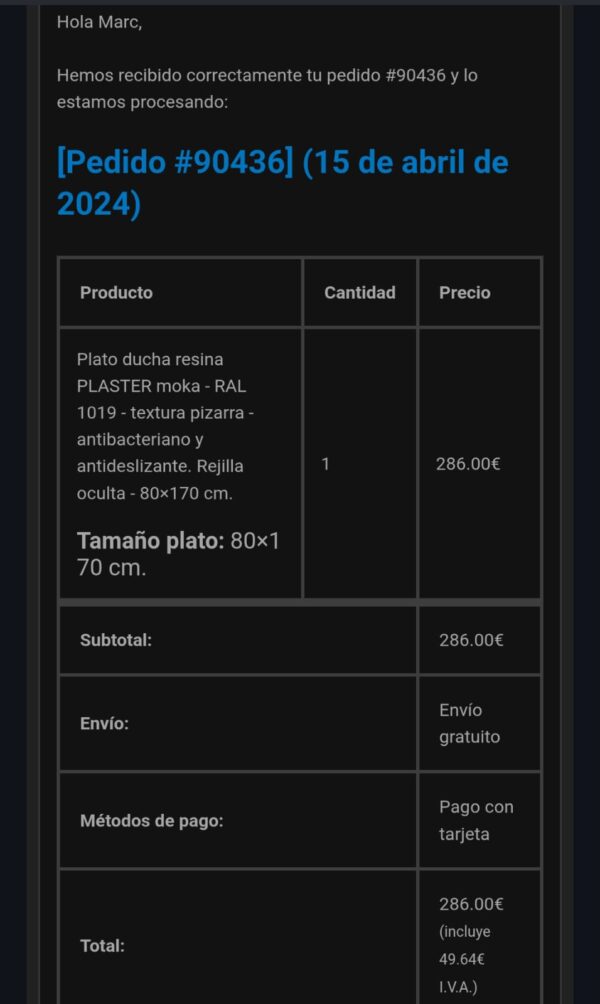 Rejilla plato de ducha PLASTER moka