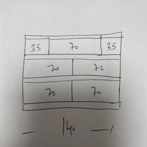 1/ MUEBLE 140 ANCHO / FONDO 46/ ALTO 85 mueble BAÑO HASTA EL SUELO SIN LAVAMANOS ABERTURA PUSH  Los 2 cajones superiores el alto tiene que ser 15 cm  y fondo min 30 cm ancho 35 cm  la segunda fila de cajones habrá 2 unidades que miden 70 cm ancho cada uno la tercera fila de cajones habrá 2 unidades que miden 70 cm ancho cada uno  COLOR RAL 1013  /  2/ MUEBLE 140 ANCHO / FONDO 46 / ALTO 85 mueble BAÑO HASTA EL SUELO SIN LAVAMANOS ABERTURA PUSH  Los 2 cajones superiores el alto tiene que ser 15 cm  y fondo min 30 cm ancho 35 cm  la segunda fila de cajones habrá 2 unidades que miden 70 cm ancho cada uno la tercera fila de cajones habrá 2 unidades que miden 70 cm ancho cada uno  COLOR NCS  S1002Y