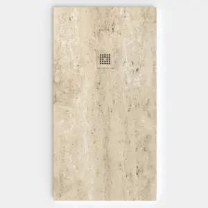 Plato de ducha Stone 3D 75x110 desague s/plano + zocalos  4 ds. s/medidas  TRAVERTINO