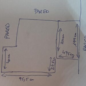 Mampara de ducha 2 fijos - 1 puerta abatible bisagras inox acabado NEGRO MATE con instalación