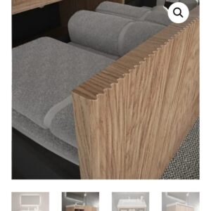 Mueble de baño CARMEN suspendido 2 cajones CEMBRANO frente moldura binario  70 cm x 38 cm - Encimera SOLID SURFACE  blanco - Valvula click clack blanco